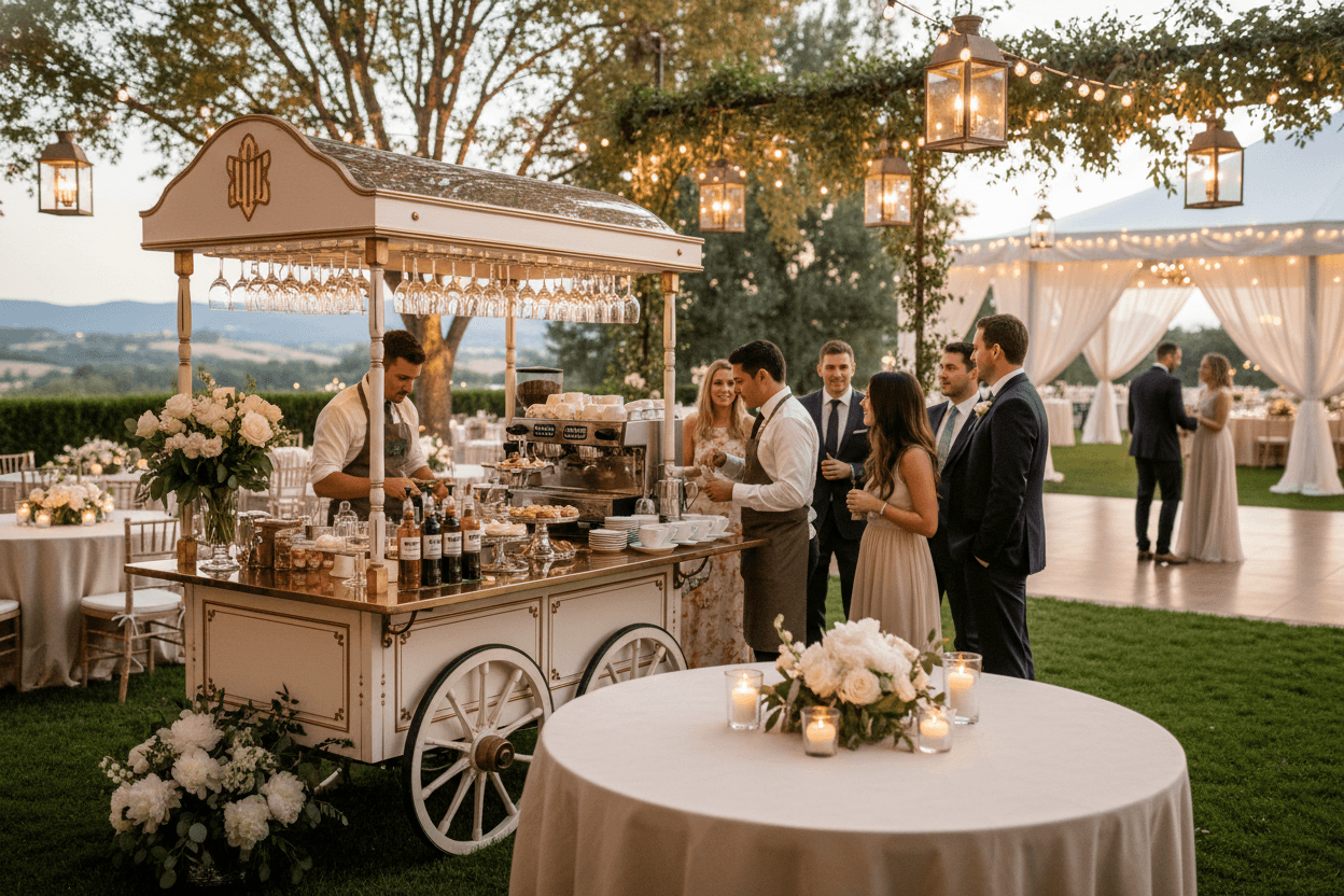 Miel Cafe catering setup at wedding event