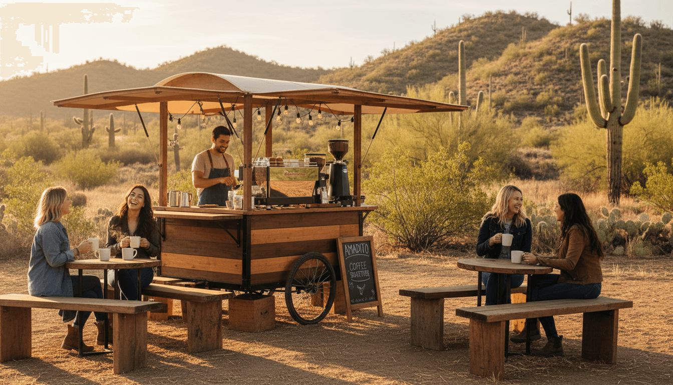 Miel Cafe mobile coffee cart at Amadito Ranch in Laveen, Arizona